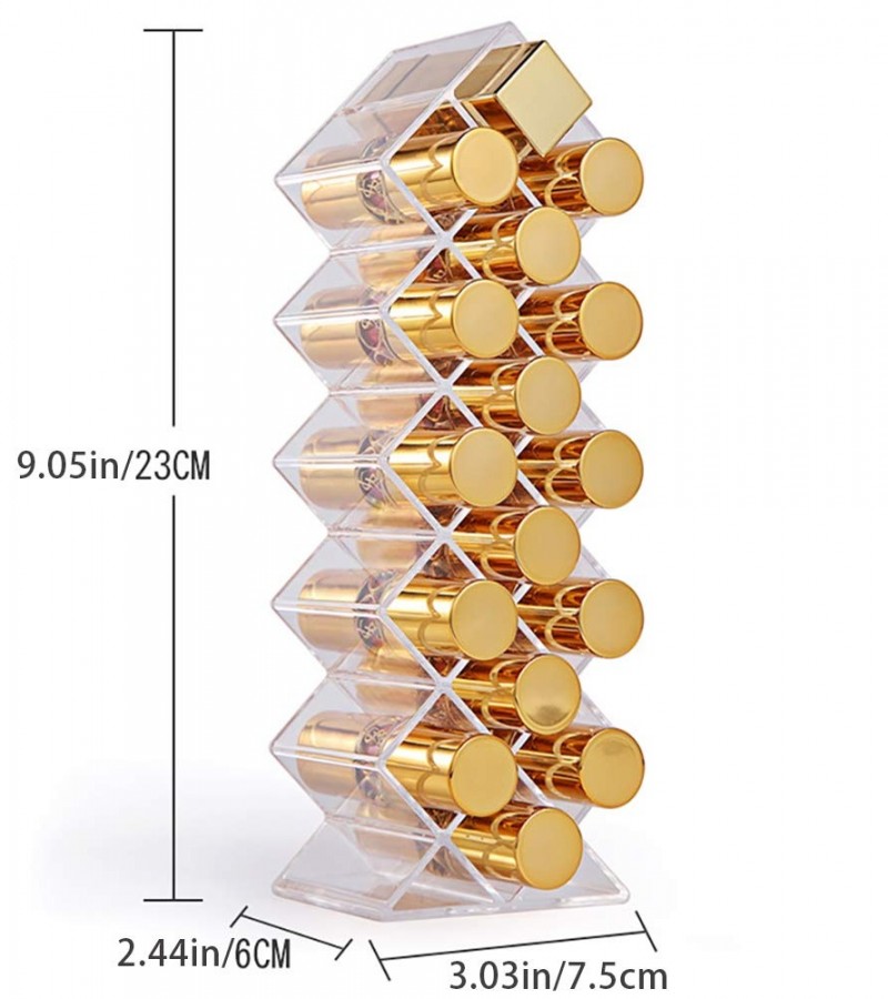 16 Grid Fish Shape Acrylic Lipstick Organizer Rack Holder Tower Organizer - 1Pcs