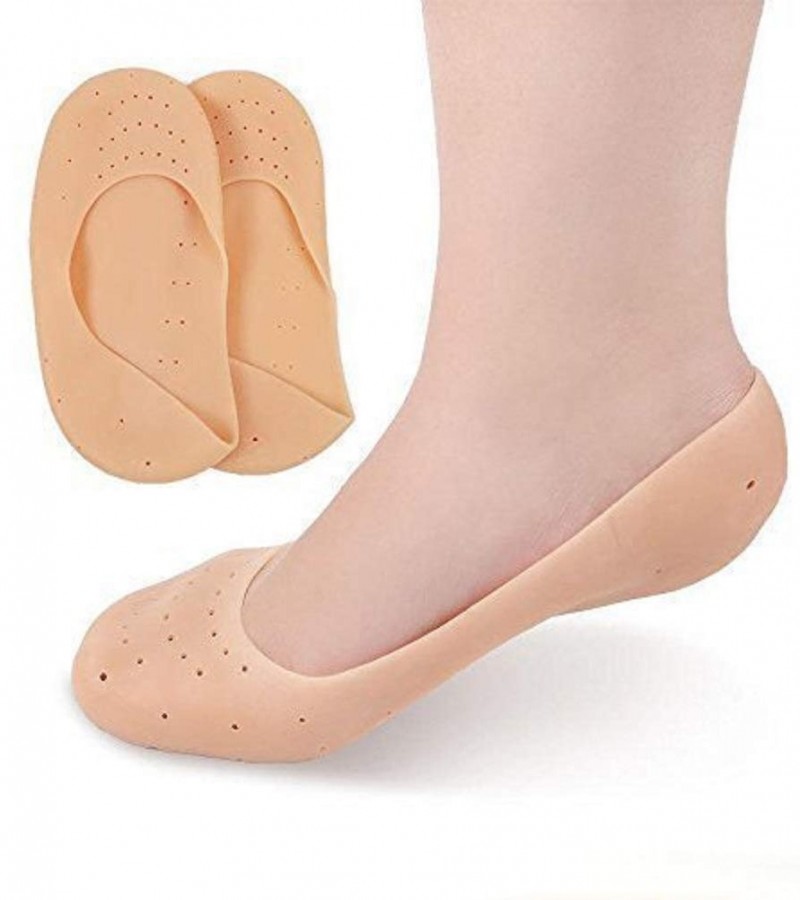 1Pair Anti Crack Full Length Silicon Foot Protector Moisturizing Socks for Foot Care and Heel Cracks