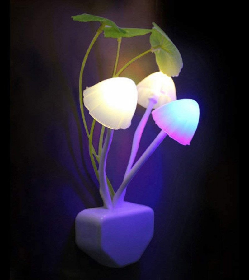 1Pcs Colorful Sensor LED Mushroom Night Light 4 Inch Color Change Automatically