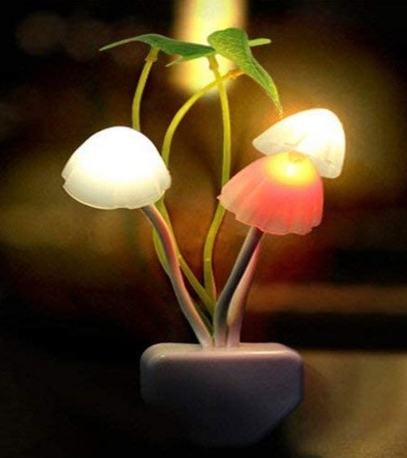 1Pcs Colorful Sensor LED Mushroom Night Light 4 Inch Color Change Automatically