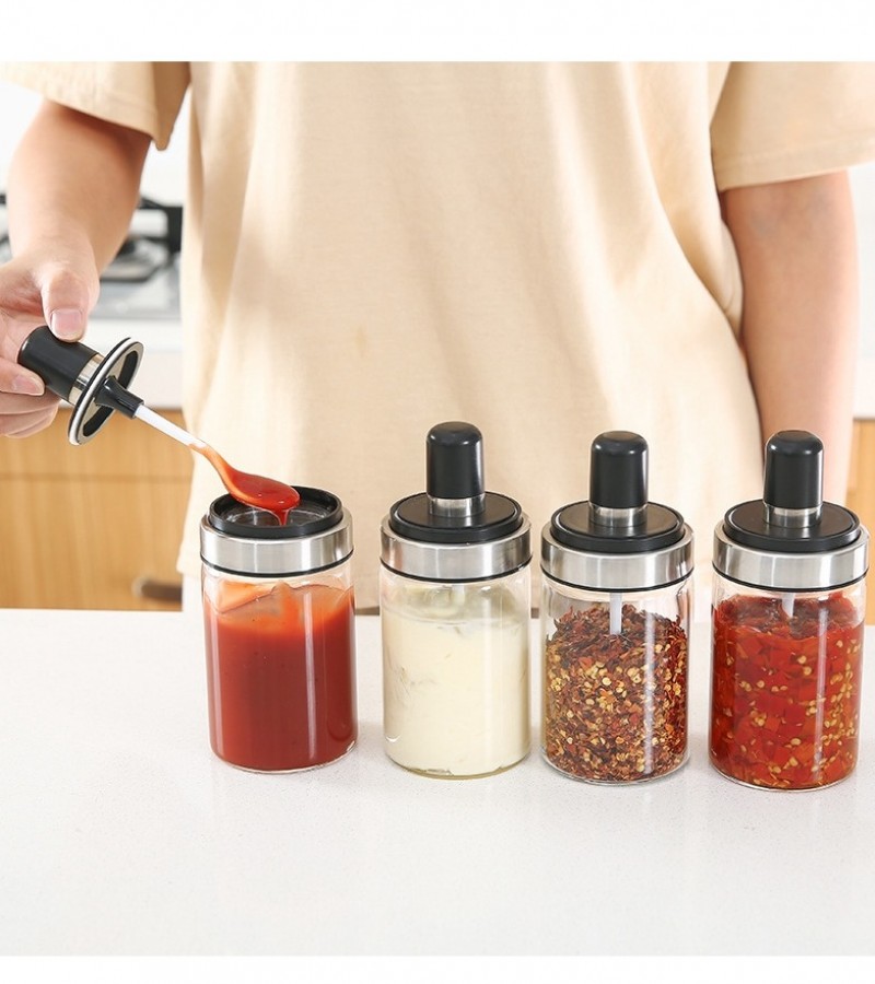 1Pcs Kitchen Seasoning Jar Spoon Cover Sealed Spice Jar Pepper Salt Sugar and other Condiments