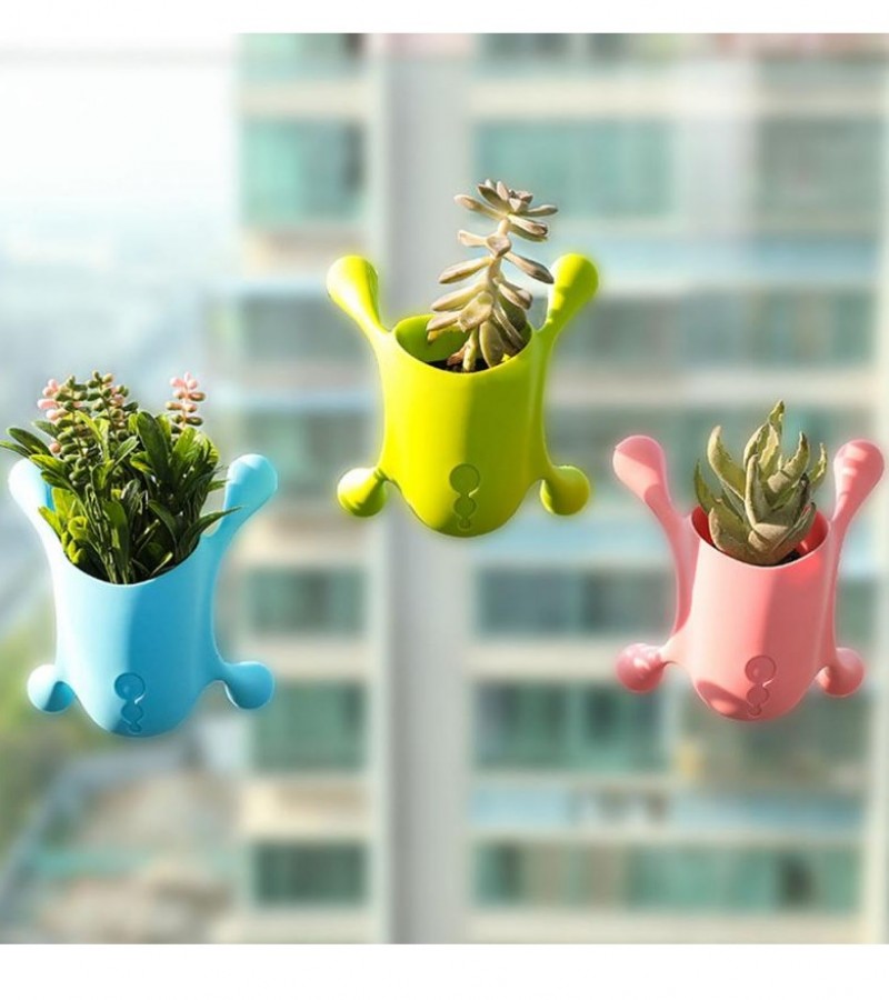 1Pcs Mini Creative Multifunctional Office Flower Pots Wall Mounted Vase Desktop Pen Holders Storage
