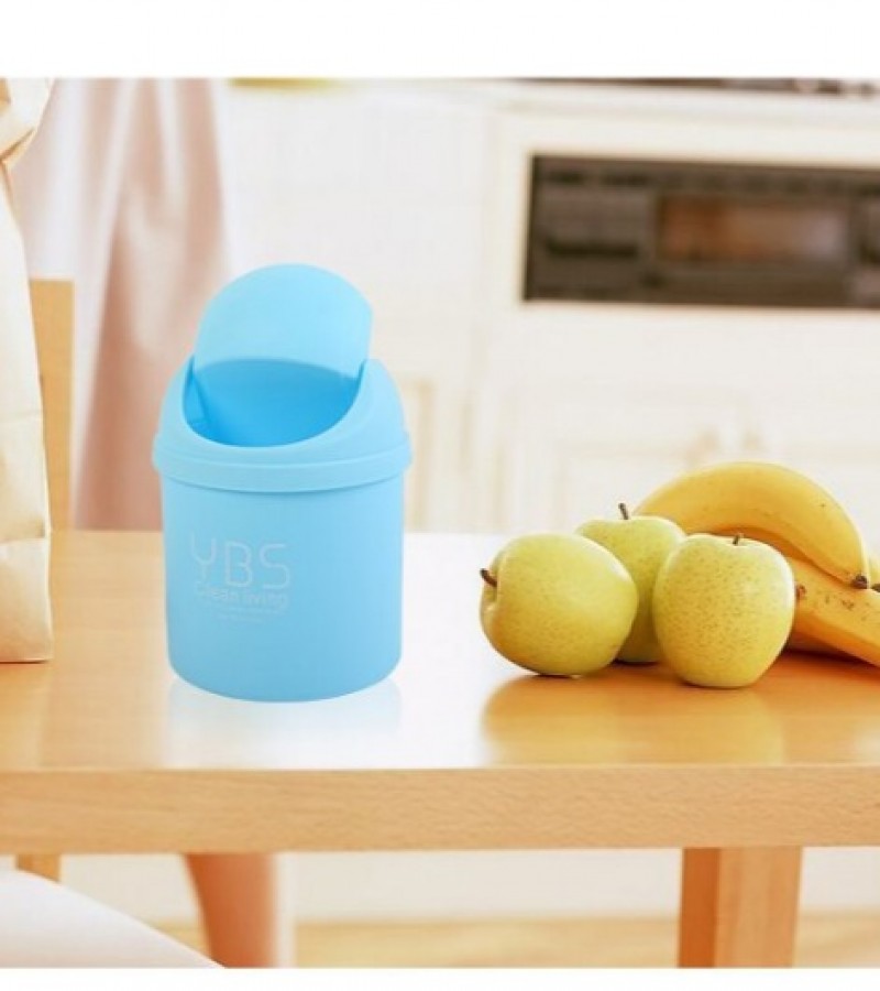 1Pcs Mini Table Desk Dustbin Shake Lid Type Garbage or Car Office Home Kitchen Study Table - Multi