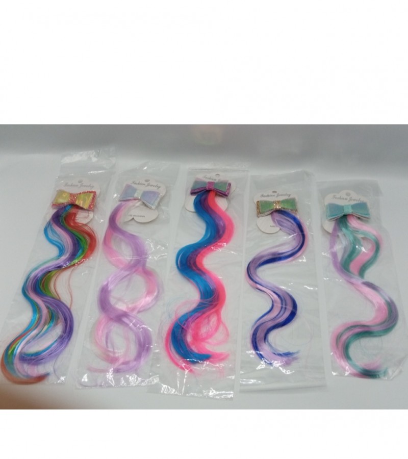 1Pcs Princess Unicorn Hair bow 14 inch Clips In Hair Extensions for Kid Girls Ponytails Hair Bows