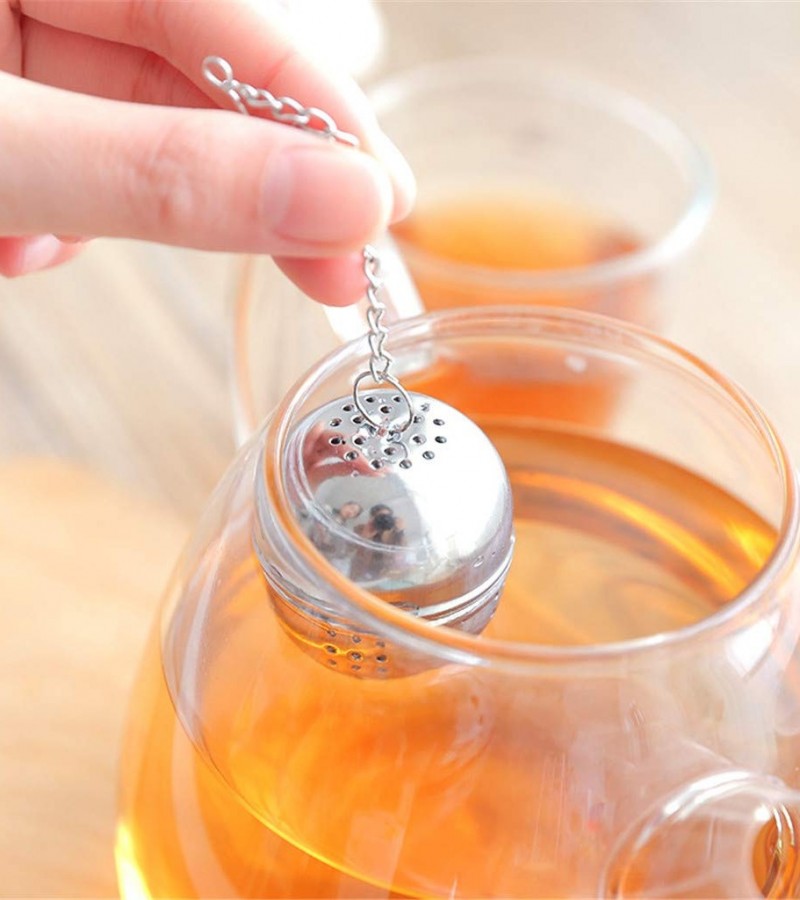 1Pcs Spice Herb Tea and Seasoning Filter Ball with Hanging Hook Stainless Steel Ball Tea