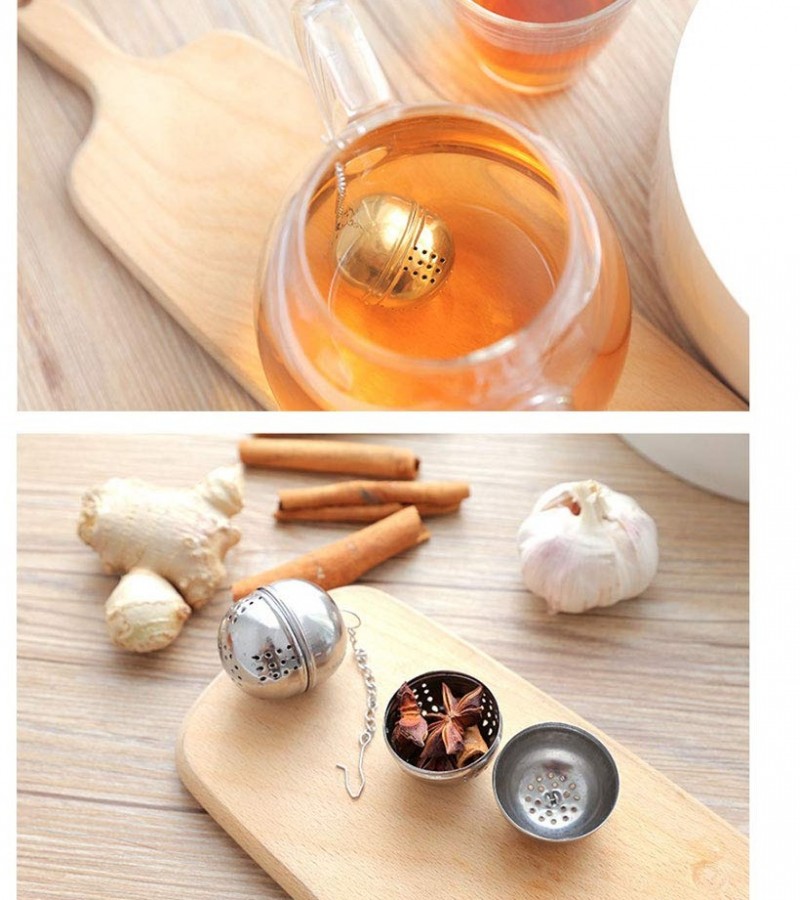 1Pcs Spice Herb Tea and Seasoning Filter Ball with Hanging Hook Stainless Steel Ball Tea