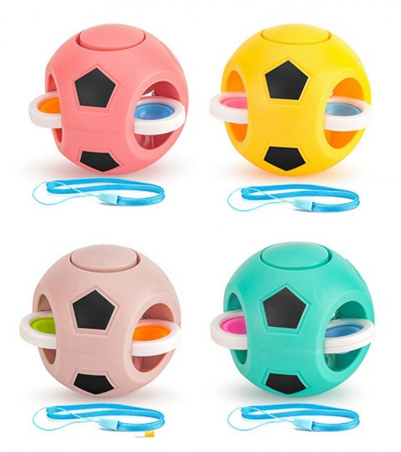 2 in 1 Rotating Football Gyro Cube Spinner Fidget Toy Stress Reliever Ball Shaped Fidget Spinner
