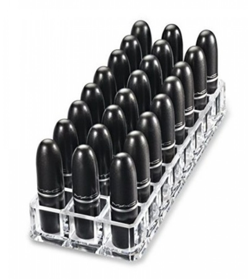 24 Grid Acrylic Lipstick Transparent Jewelry Storage Box Makeup Organizer Holder
