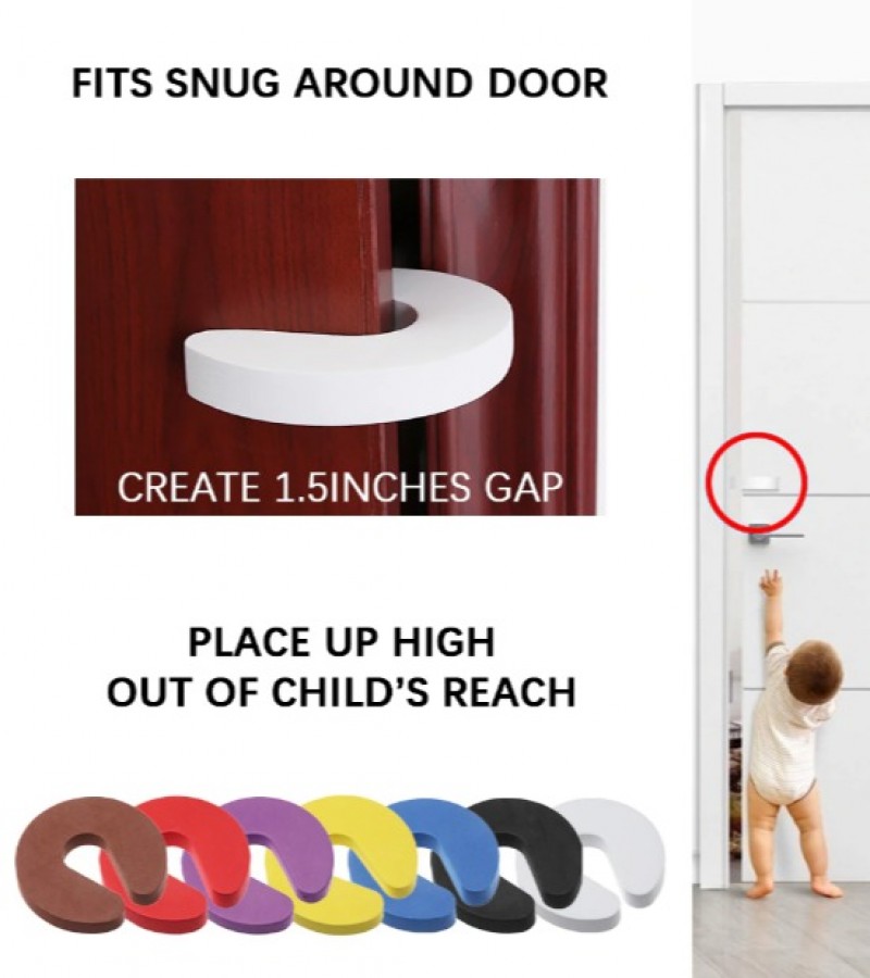 2Pcs C Shape Security Baby Protection Kids Finger Safe Soft Foam Door Stopper - Multi
