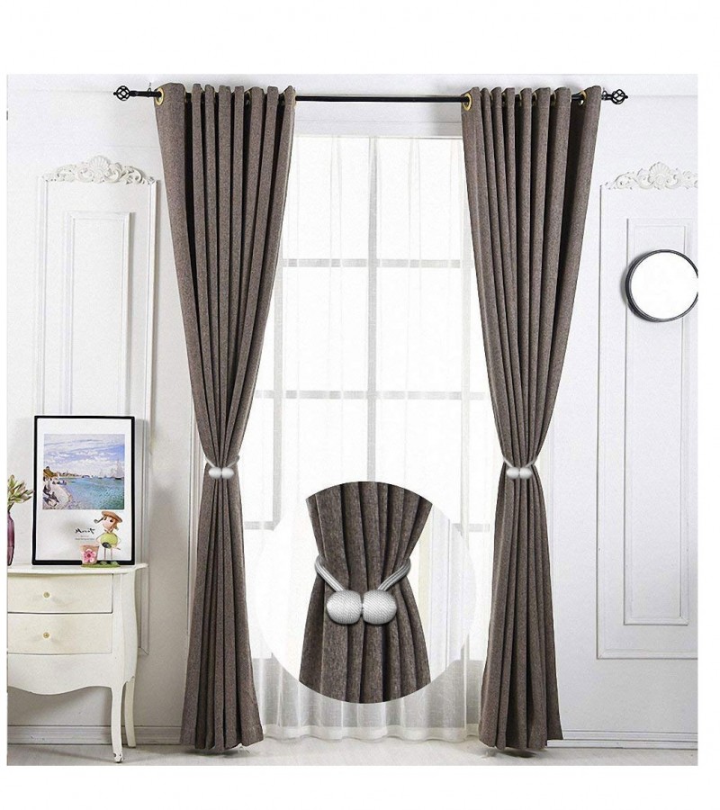2Pcs Curtain Pearl Magnetic Tiebacks Buckles Straps Ball Curtains Hold Clips - Multi