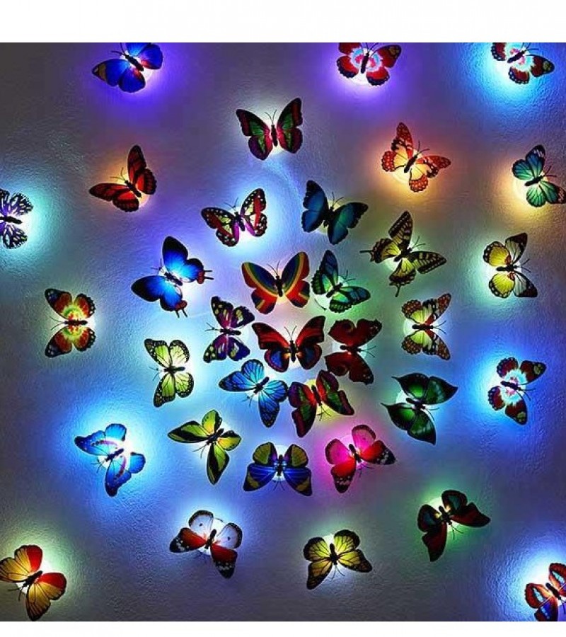2Pcs Glow In The Dark Led Butterfly Night Light Led Color Changing For Kids Room