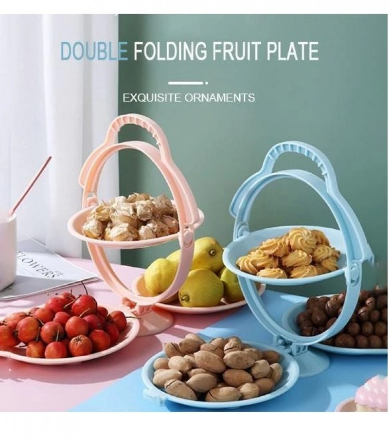 3 Layer Portable Fruit Plate Candy Snacks Nuts Seeds Dry Fruit Plates Kitchen Supplies - Multi