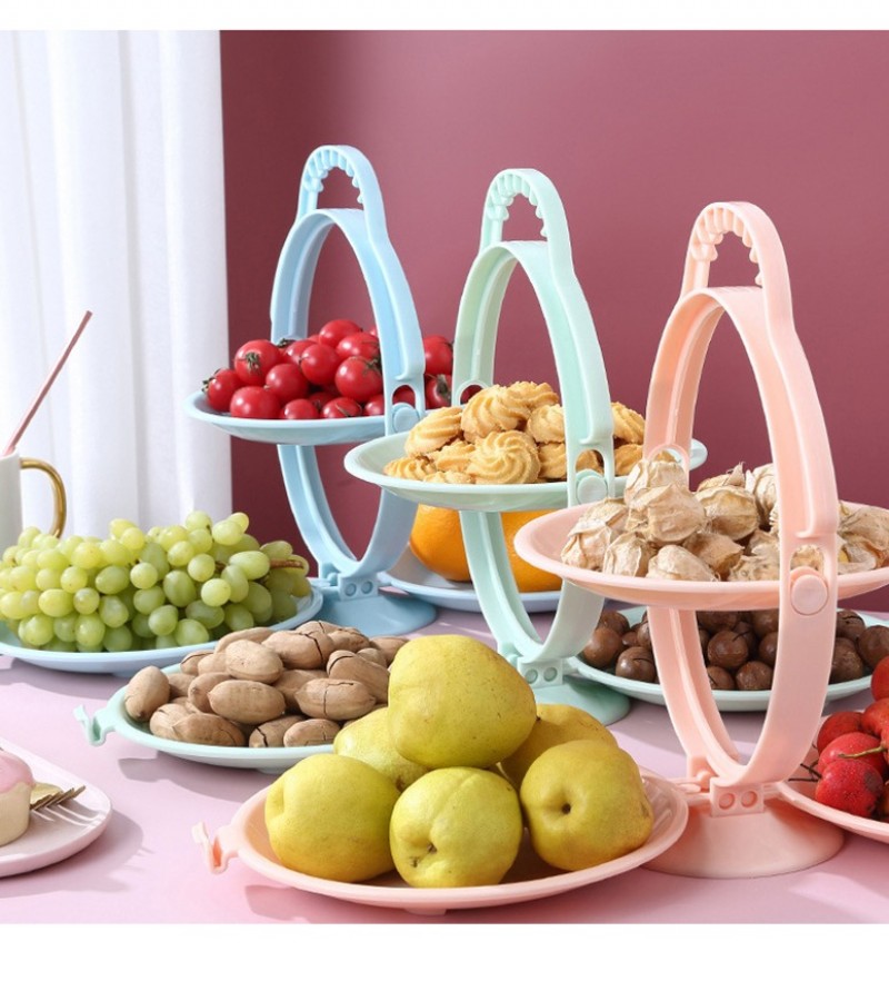 3 Layer Portable Fruit Plate Candy Snacks Nuts Seeds Dry Fruit Plates Kitchen Supplies - Multi
