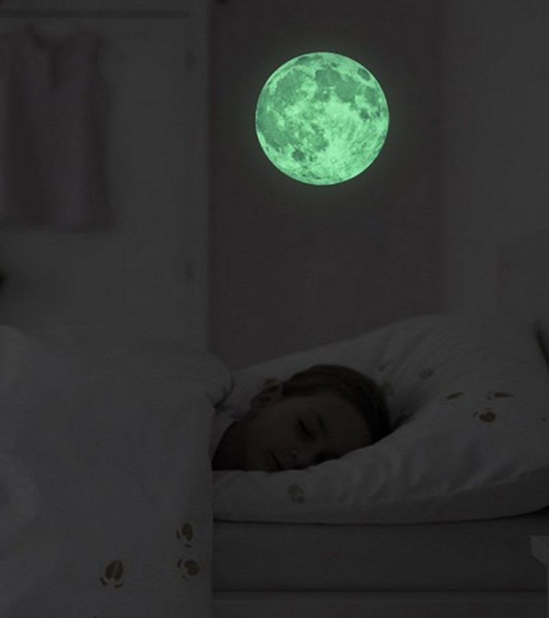 3D Moon Glowing In The Dark Luminous Wall Ceiling Moon Wall Stickers Night Kid Home Decoration