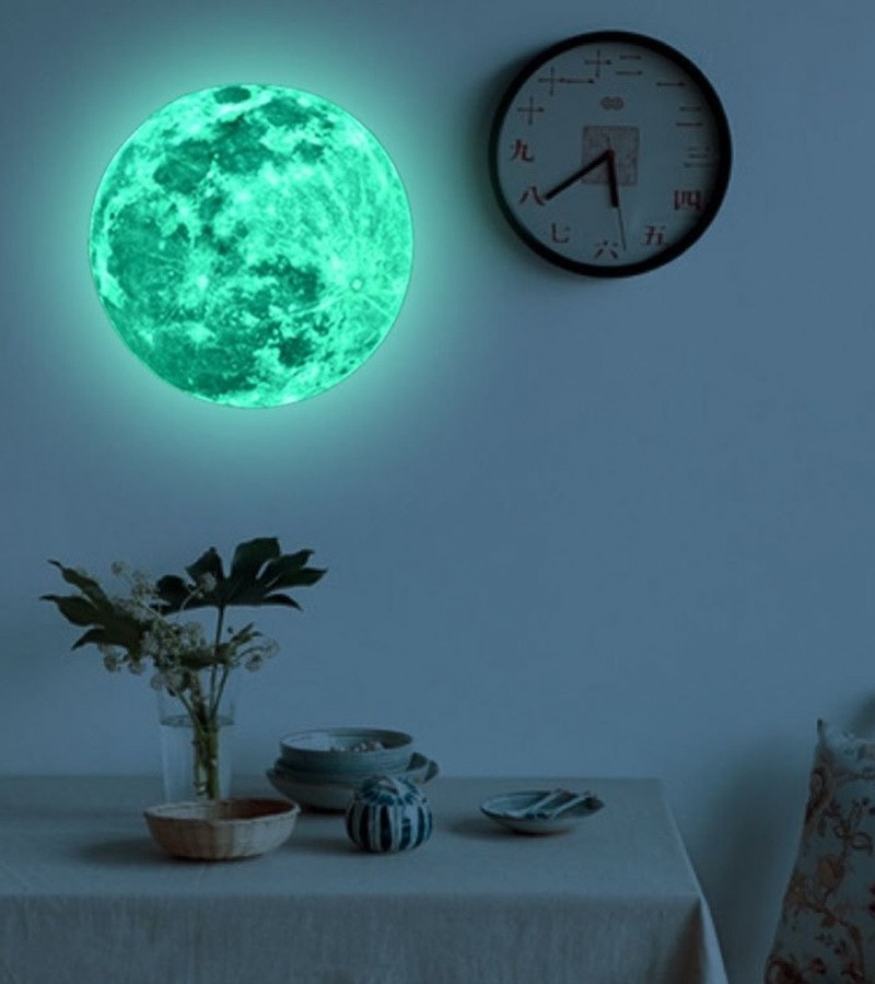 3D Moon Glowing In The Dark Luminous Wall Ceiling Moon Wall Stickers Night Kid Home Decoration