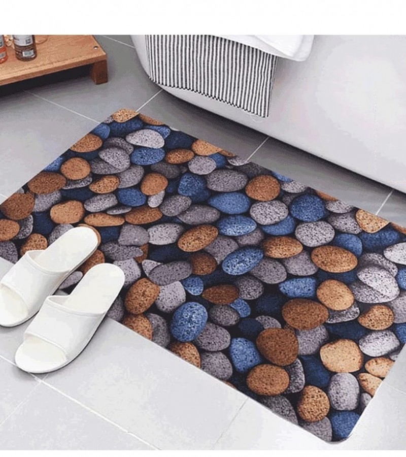 3D Pebbles Entrance Welcome Carpet Rug Door Mat Non Slip For Kitchen and Bathroom Size 40 x 60 CM