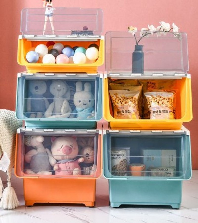 3Pcs Set Front Opening Storage Box Multi-Purpose for kitchen Toys Clothes Organizer 3 Sizes (S+M+L)