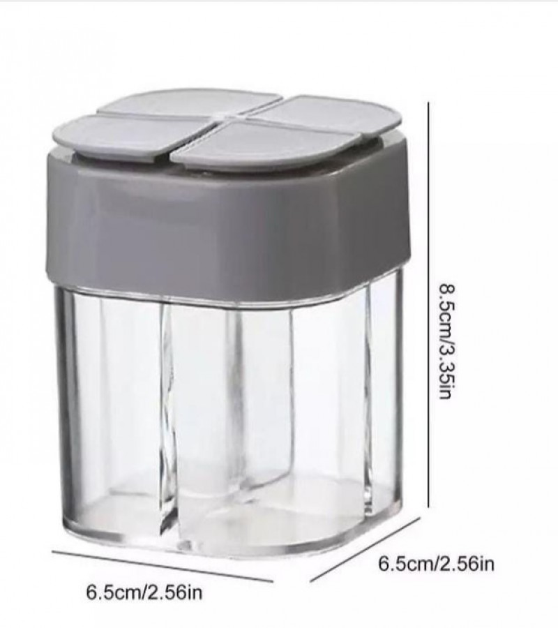 4In1 Transparent Spice Jar Salt And Pepper Seasoning Bottle Kitchen Storage Container Accessories