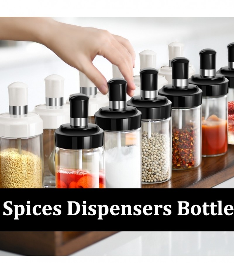 5Pcs Kitchen Seasoning Jar Spoon Cover Sealed Spice Jar Pepper Salt Sugar and other Condiments