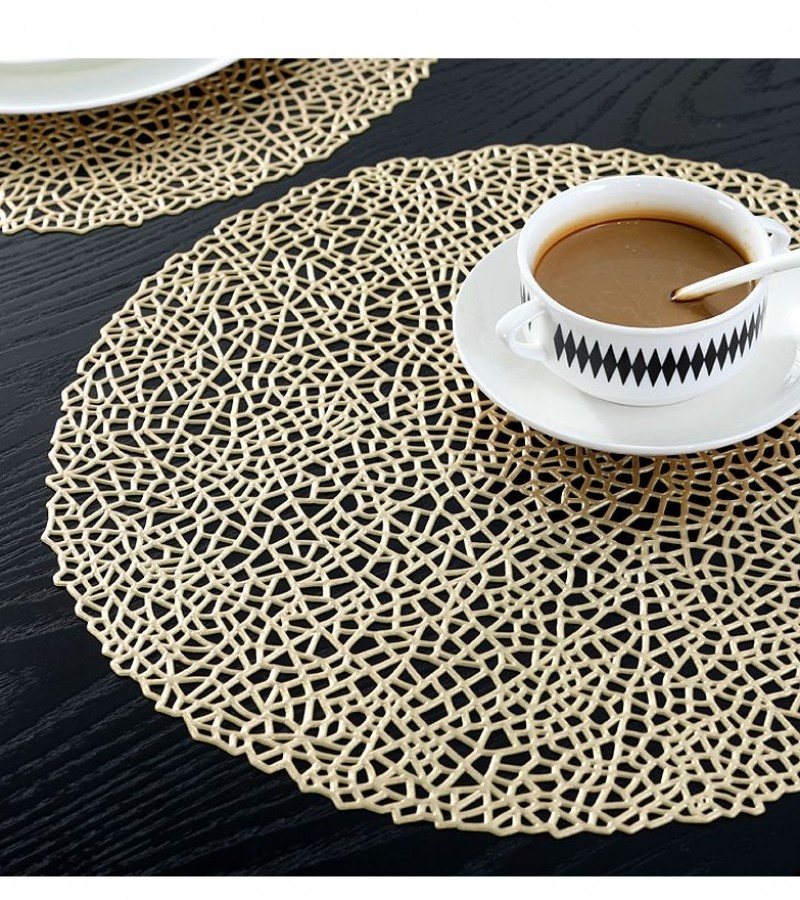 6 Pieces PVC Placemat For Dining Table Non Slip Round Coaster Pads Table Bowl Mats Home Decoration