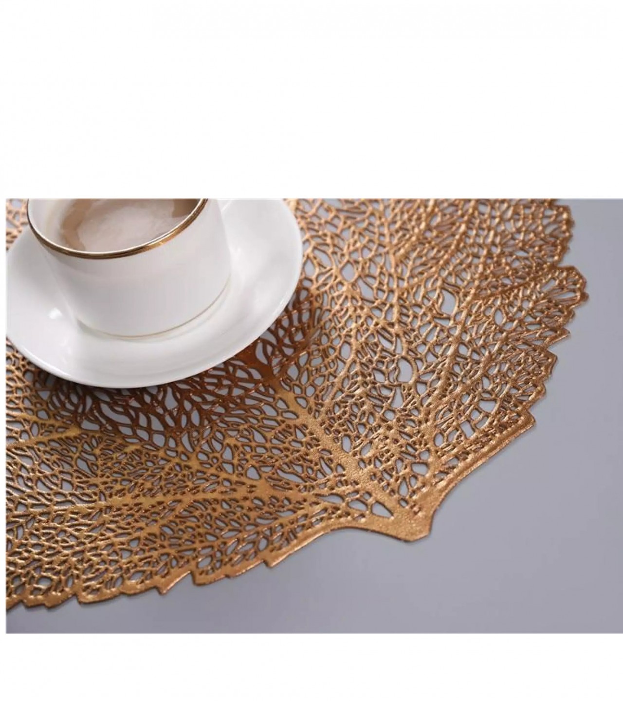 6 Pieces Table Placemat For Dining Table Mat Soft PVC Palm Leaf Placemat Coffee Cup Table Mats