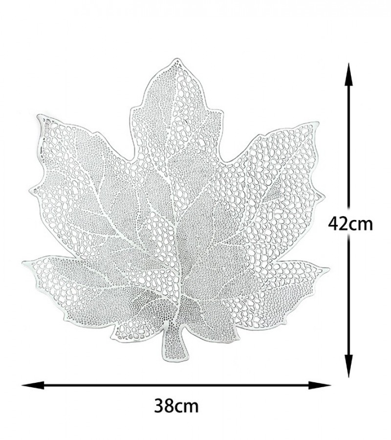6 Pieces Table Placemat Leaf For Dining Table Mat Eco-Friendly PVC Shiny Coffee Cup Table Placemat