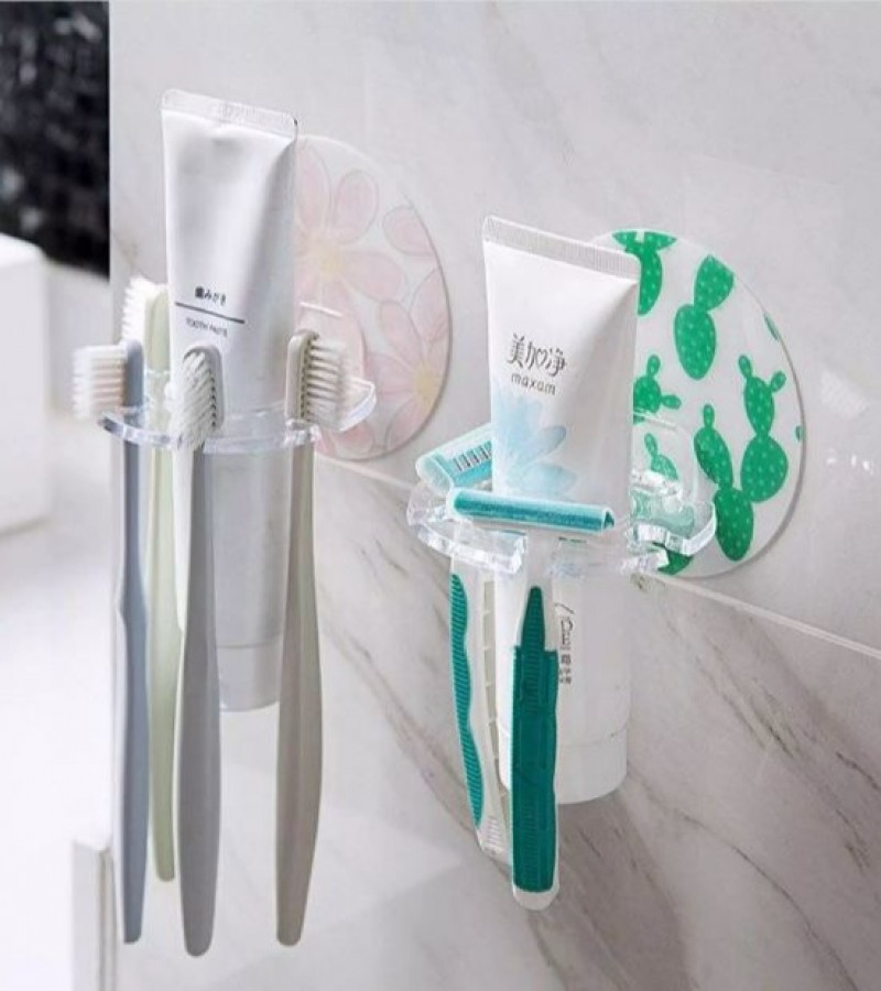 Acrylic Toothpaste Toothbrush Holder Punch-free Storage Mini Rack Bathroom Accessories