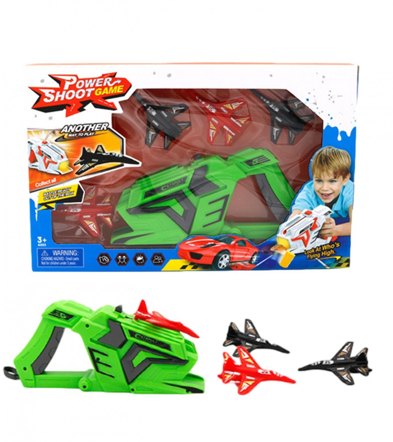 Air Battle Toy One-Click Ejection Model With 4 Airplane One Car Outdoor Fun Toy for Kids - Multi