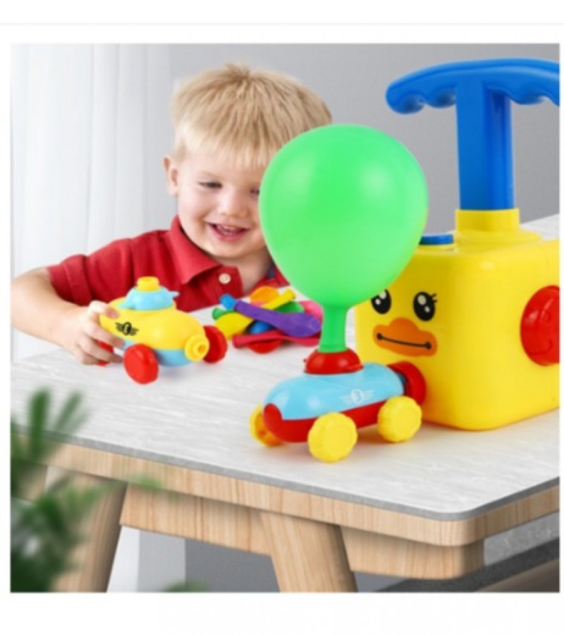 Air Pressure Power Car Duck Balloon Vehicle Educational Toy Gift Present for Children Kids