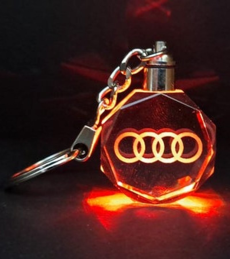 Audi Car Logo Crystal Light Changing Keychain