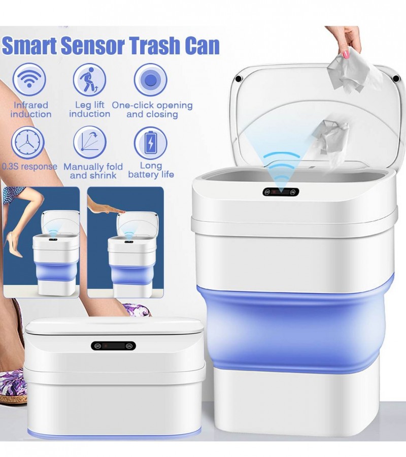 Automatic Sensor Smart Trash Can Dustbin Kitchen Bedroom Washroom 17.5L 2pcs AA batteries