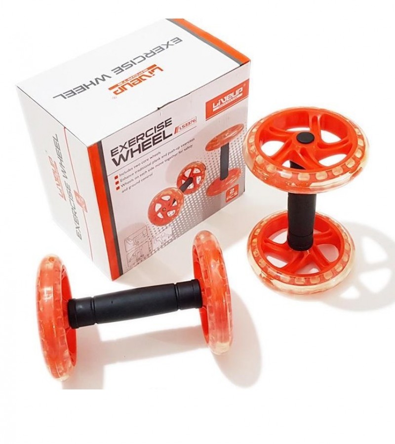 Core and Abdominal Exercise Double Wheel fitness Yoga Gym - LS3376