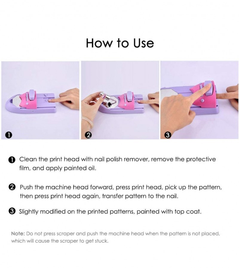 DIY Nail Art Magic Paint Machine With Polish Stamp Template Kit for Nail Art Design