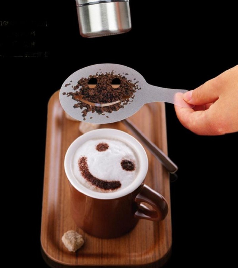 Electric Art Pen Coffee Cake Spice Pen Decoration Coffee Carving Pen With Stencil 16Pcs