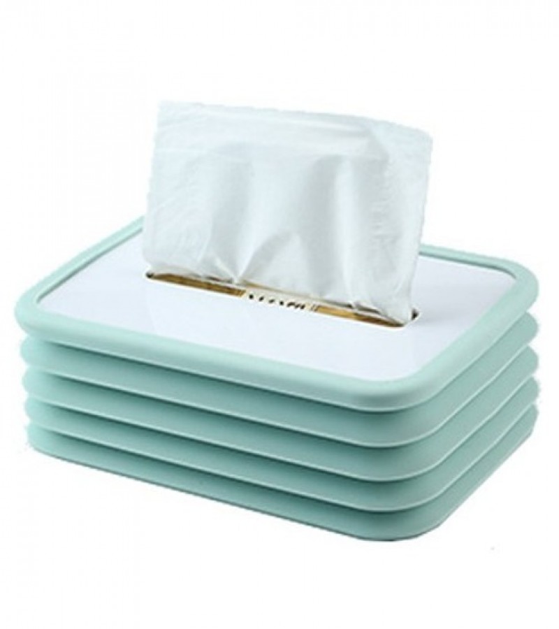 Folding Silicone Dispenser Tissue Box Holder for Bathroom Desktop Table Living Room Home Office Car