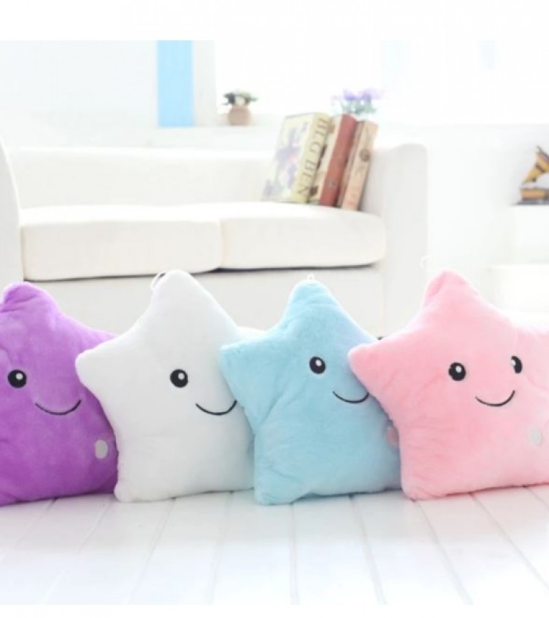 Glowing Colorful Star LED Luminous Pillow LED Light Stuffed Star Pillow Soft Cushion for Kids