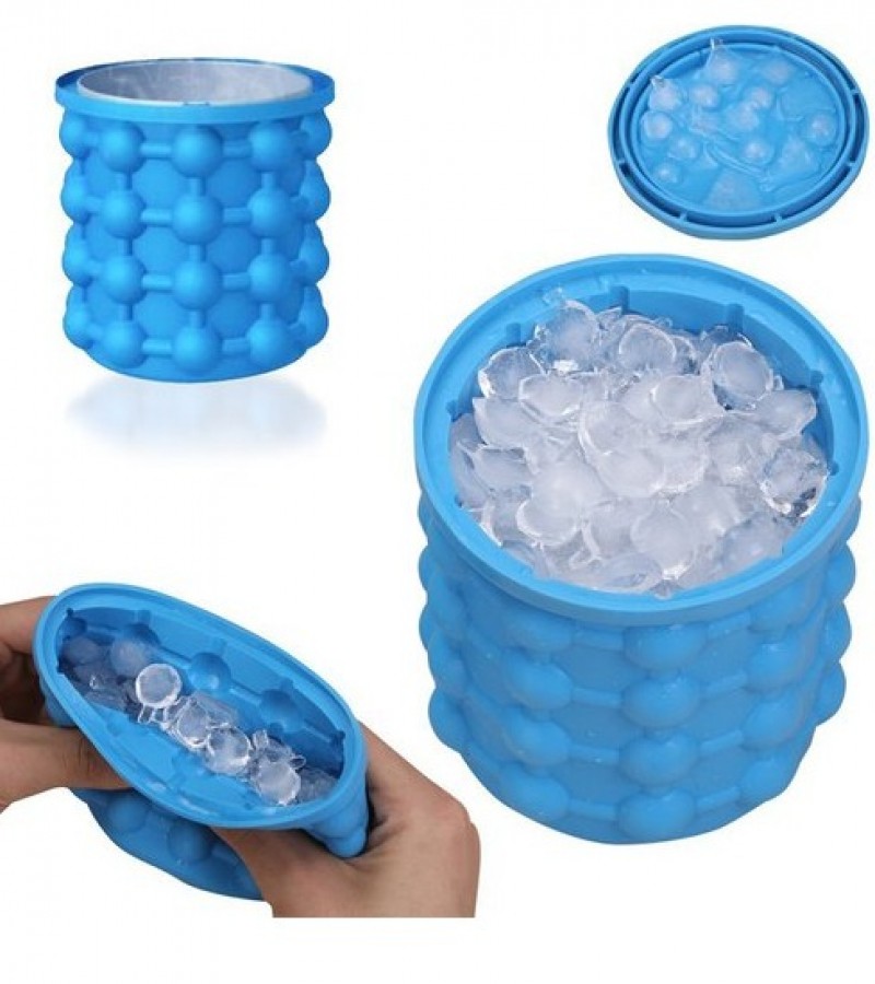 Ice Genie Ice Cube Maker Space Saving Soft Silicone Rubber Ice Tray Mold