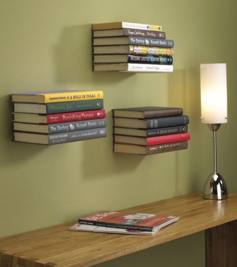 Invisible Bookshelf / Book Rack / Floating Shelf / Book Organizer Good Quality - White
