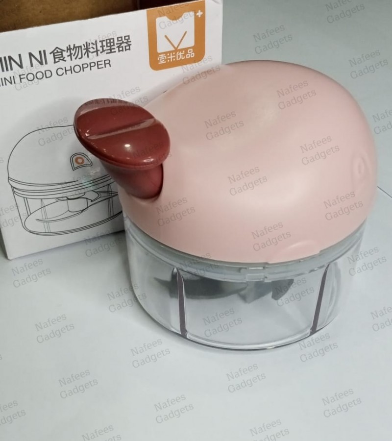 Manual Garlic Chopper Good Quality 4 Blades With Mini Cleaning Brush Tools Kitchen Gadget - Multi