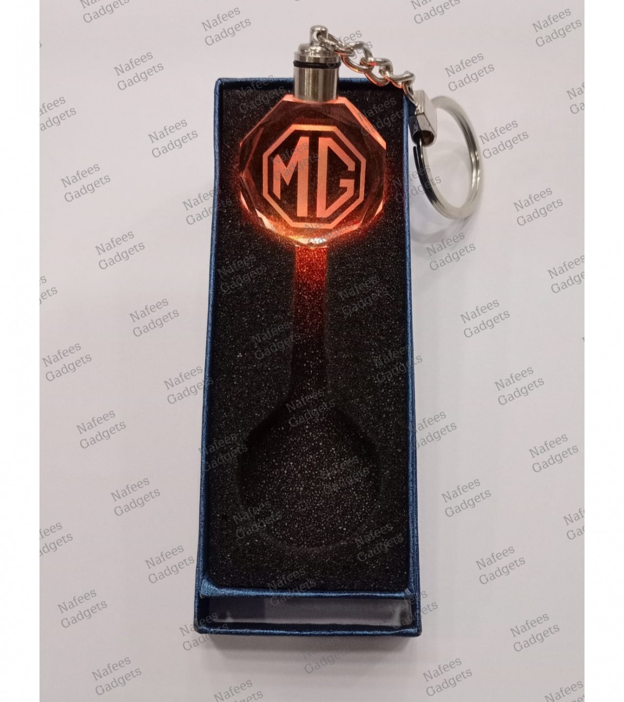 MG Car Logo Crystal Light Changing Keychain