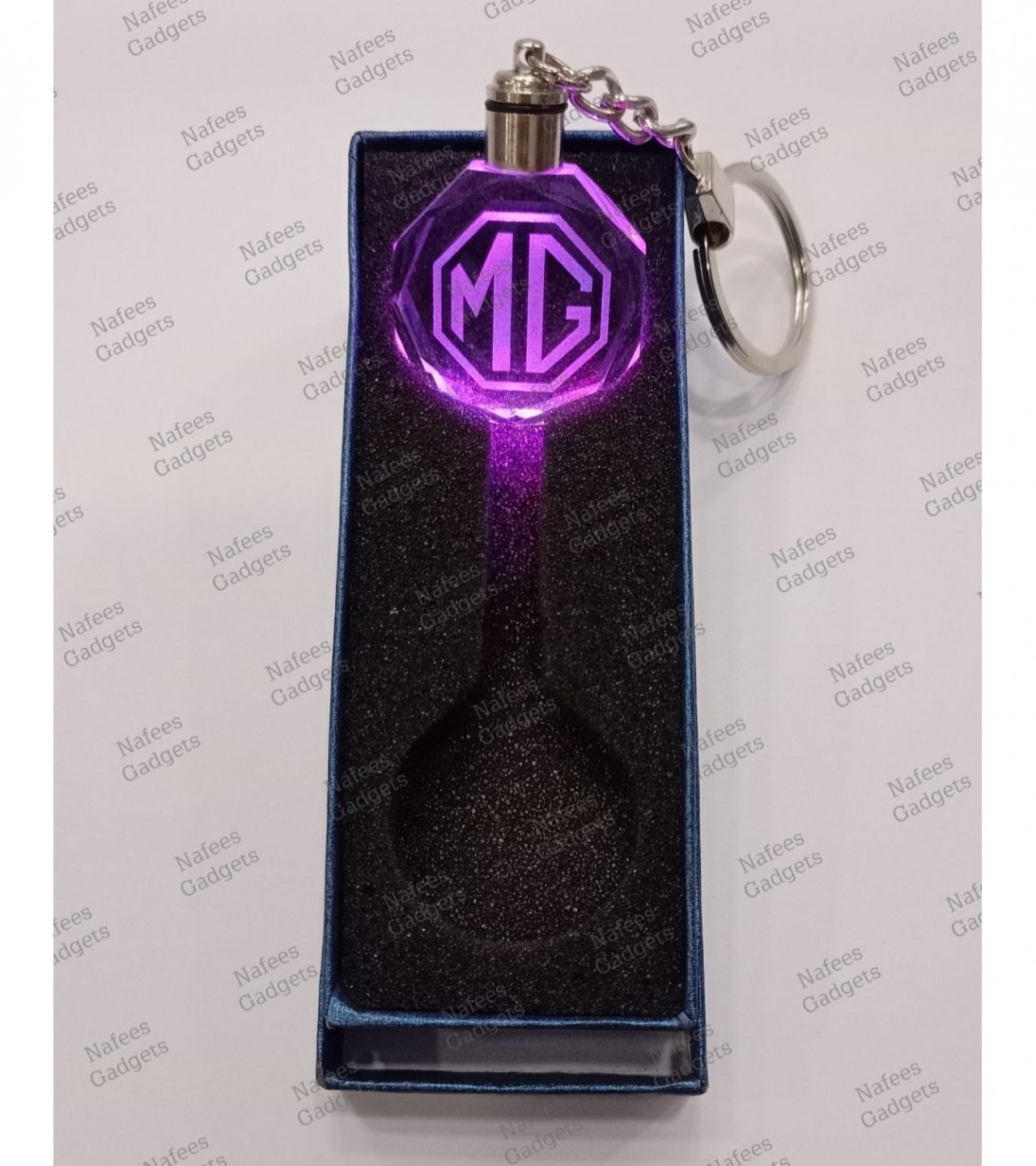 MG Car Logo Crystal Light Changing Keychain