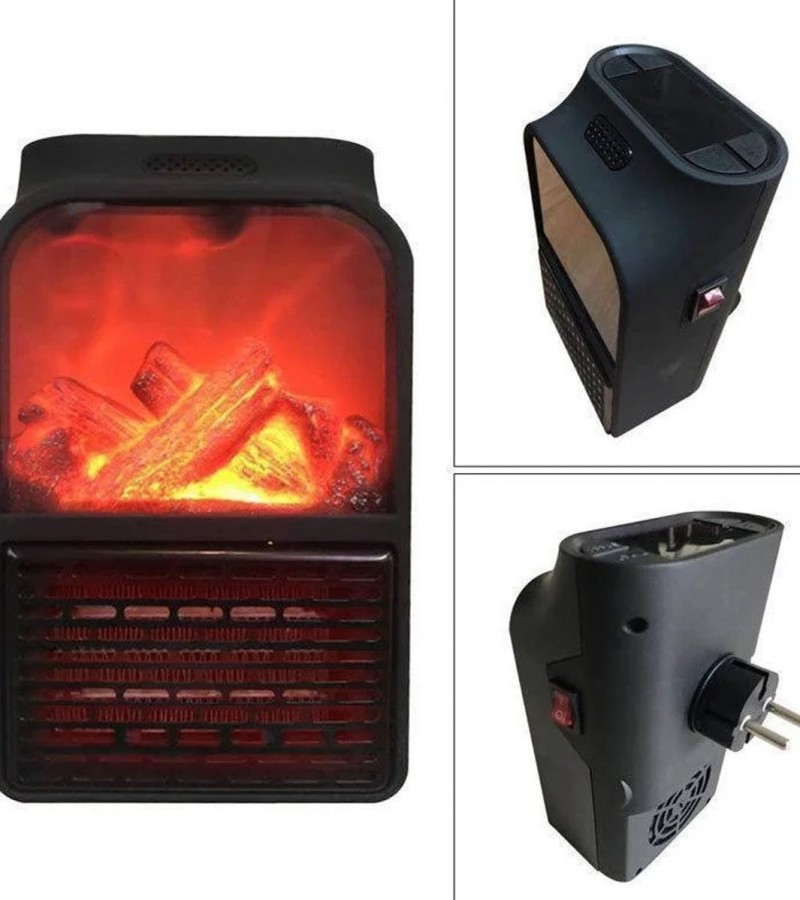 Mini Portable Electric Heater Flame 900W Winter Home Offic