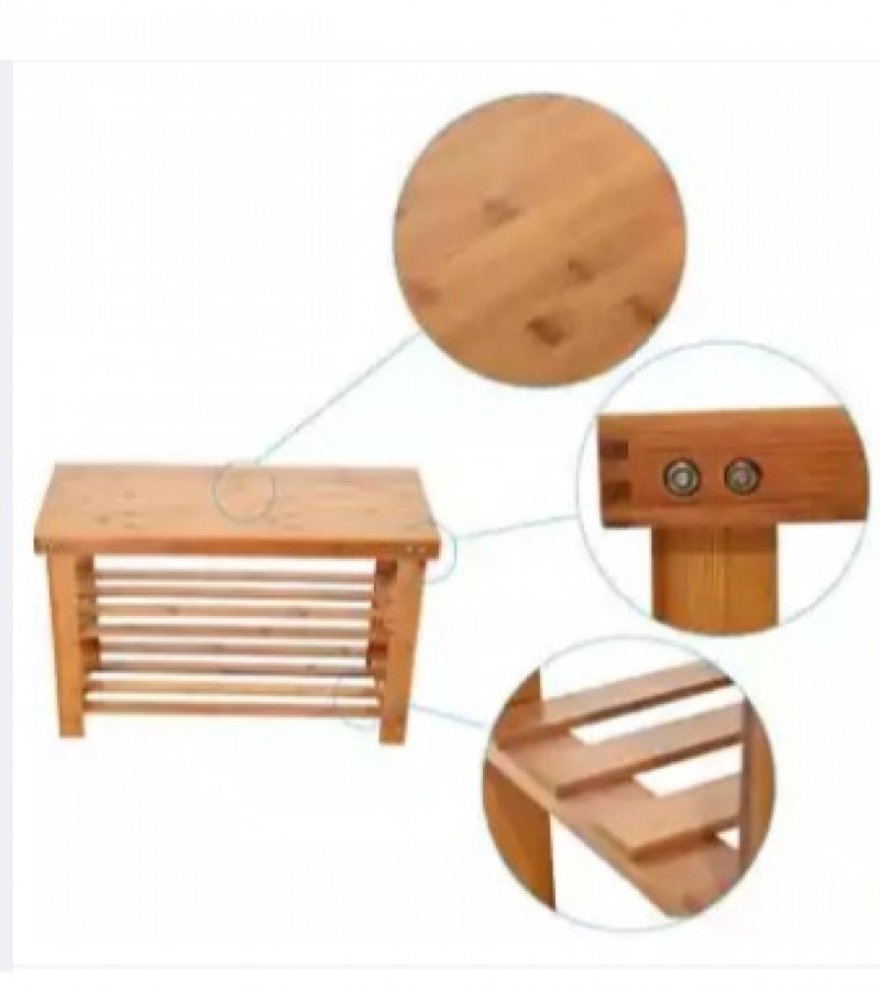 Multi-Functional Uses Bamboo Wooden Shoe Rack Decoraton Rack & Sitting Stool