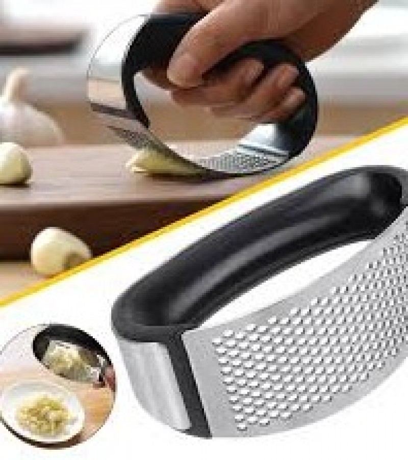 Multifunction Home Arc-shaped Stainless Steel Garlic Press
