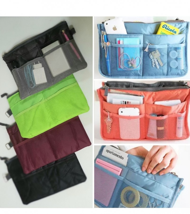 Multifunctional 12 Pockets Bag Make Up Keychain Mobile Travel Casual Cosmetic Travel Bag - Multi