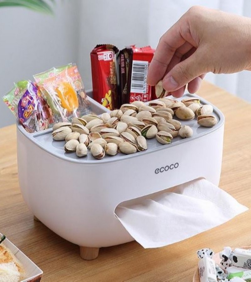 Multifunctional Tissue Box Cover and Mobile Holder with Storage Container For Home Office - Multi
