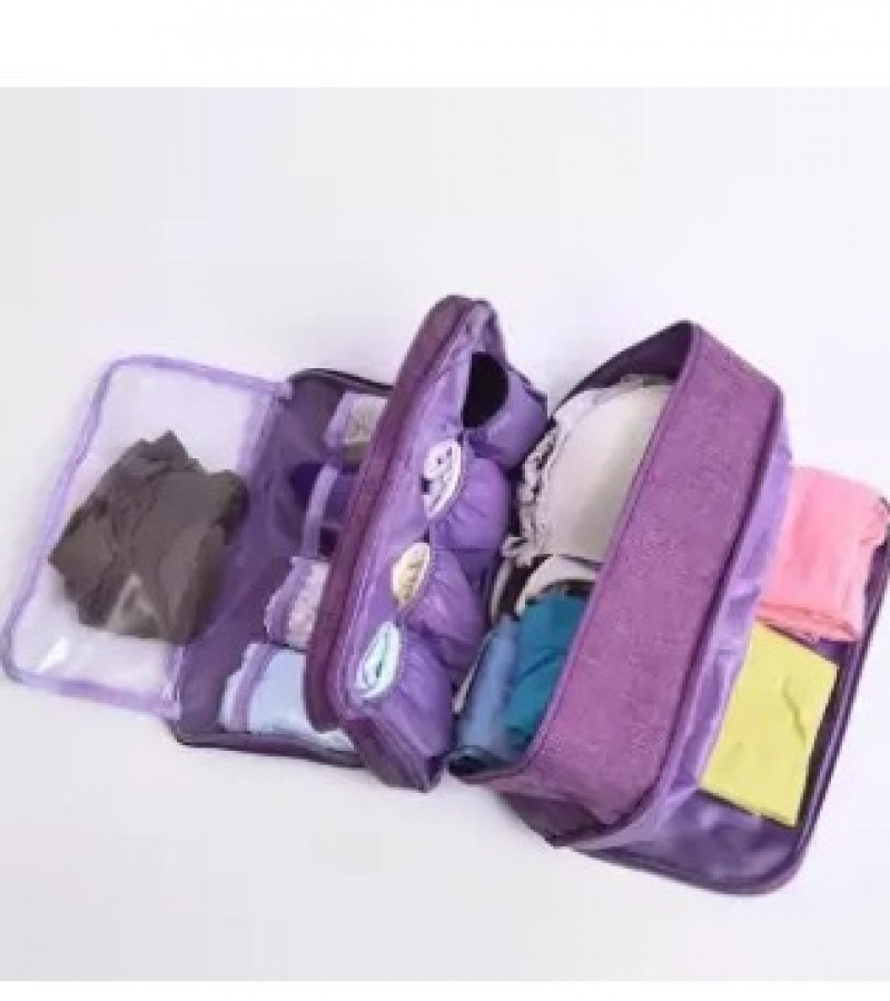 Multiple Compartment Waterproor 3 Layer Travel Accessories Undergarments Storage Organizer Pouch Bag