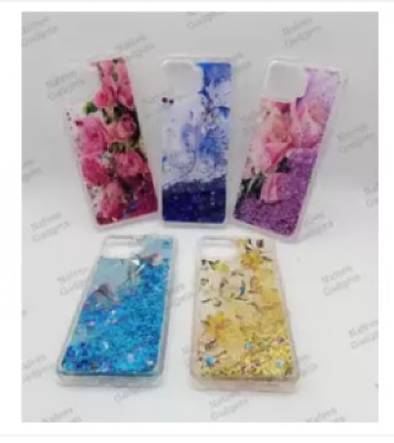 Oppo F17 Model Back Cover Water Glitter Shiny Ladies Soft Silicon Case