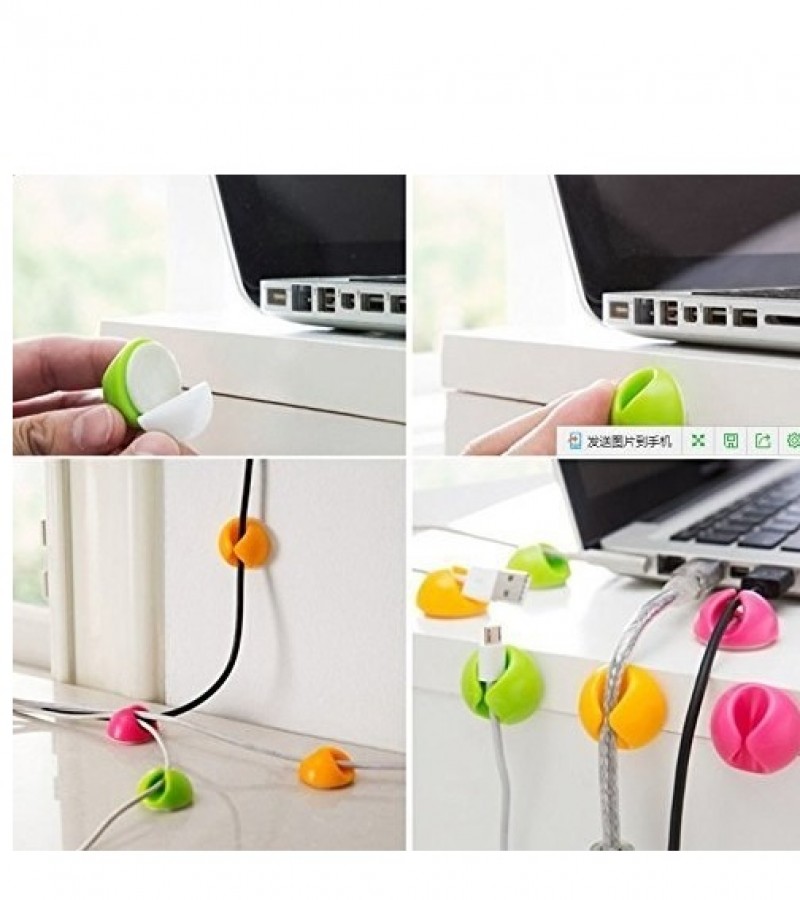 Pack Of 6 Silicon Cable Clip Organizer Earphone Wire Storage Charger Cable Clips Holder