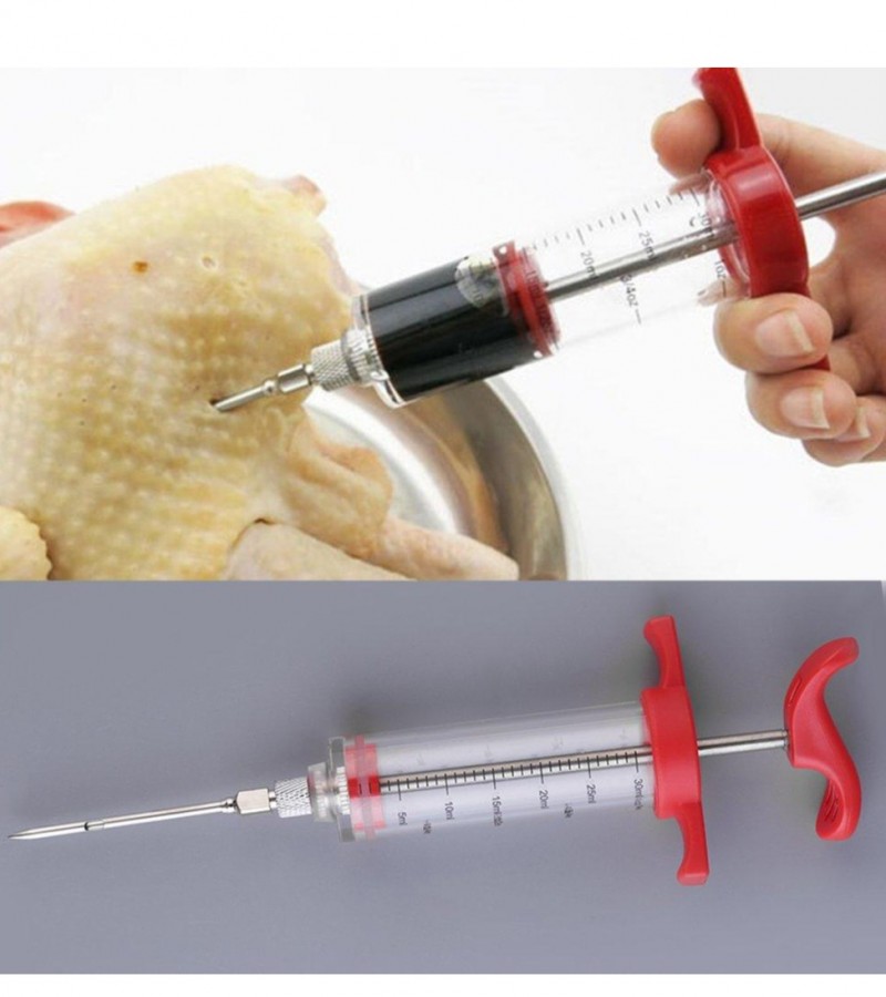 Plastic Injector Syringe with Needle for Meat Marinade Sauce Injector